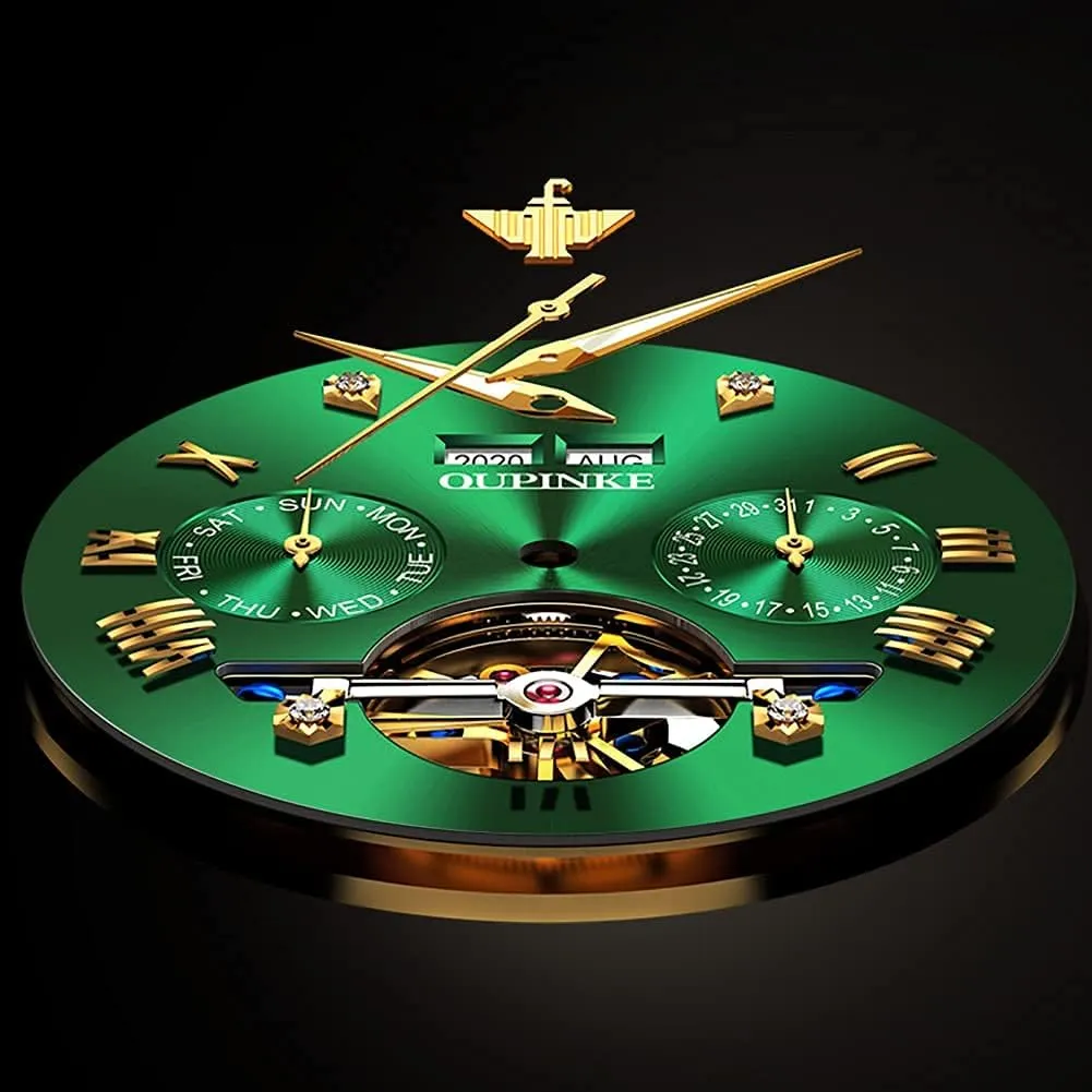 Wrist Watch omnipotent canopy Sapphire Crystal Tungsten OUPINKE Mens Automatic Watch Diamond Skeleton Mechanical Self Winding Luxury Dress 