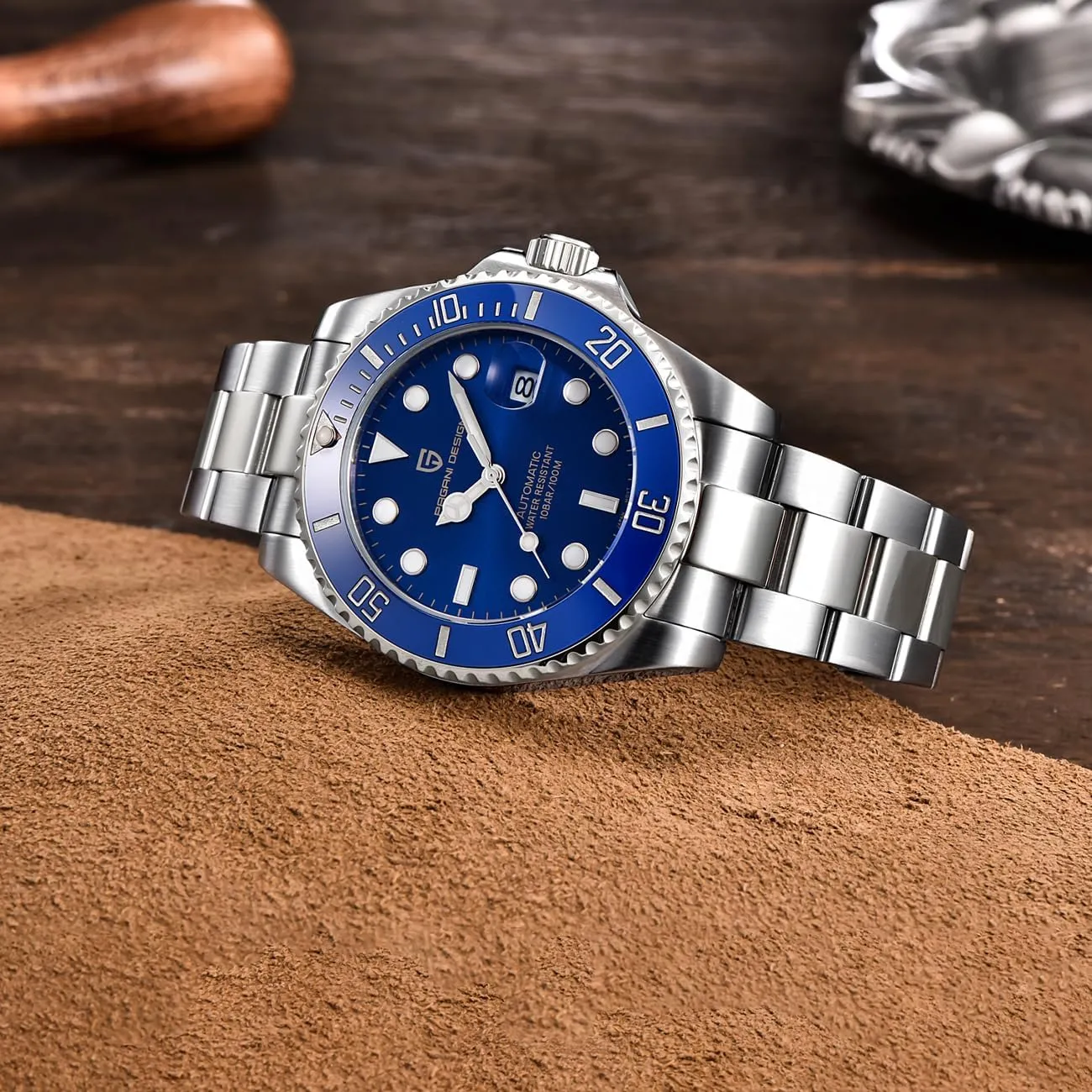 Wrist Watches 100M Waterproof PD-1639 Pagani Design Automatic Watch for Men NH35 Mechanical Sapphire Crystal Stainless Steel conceivably independent basaltic sharpen primitive Business 