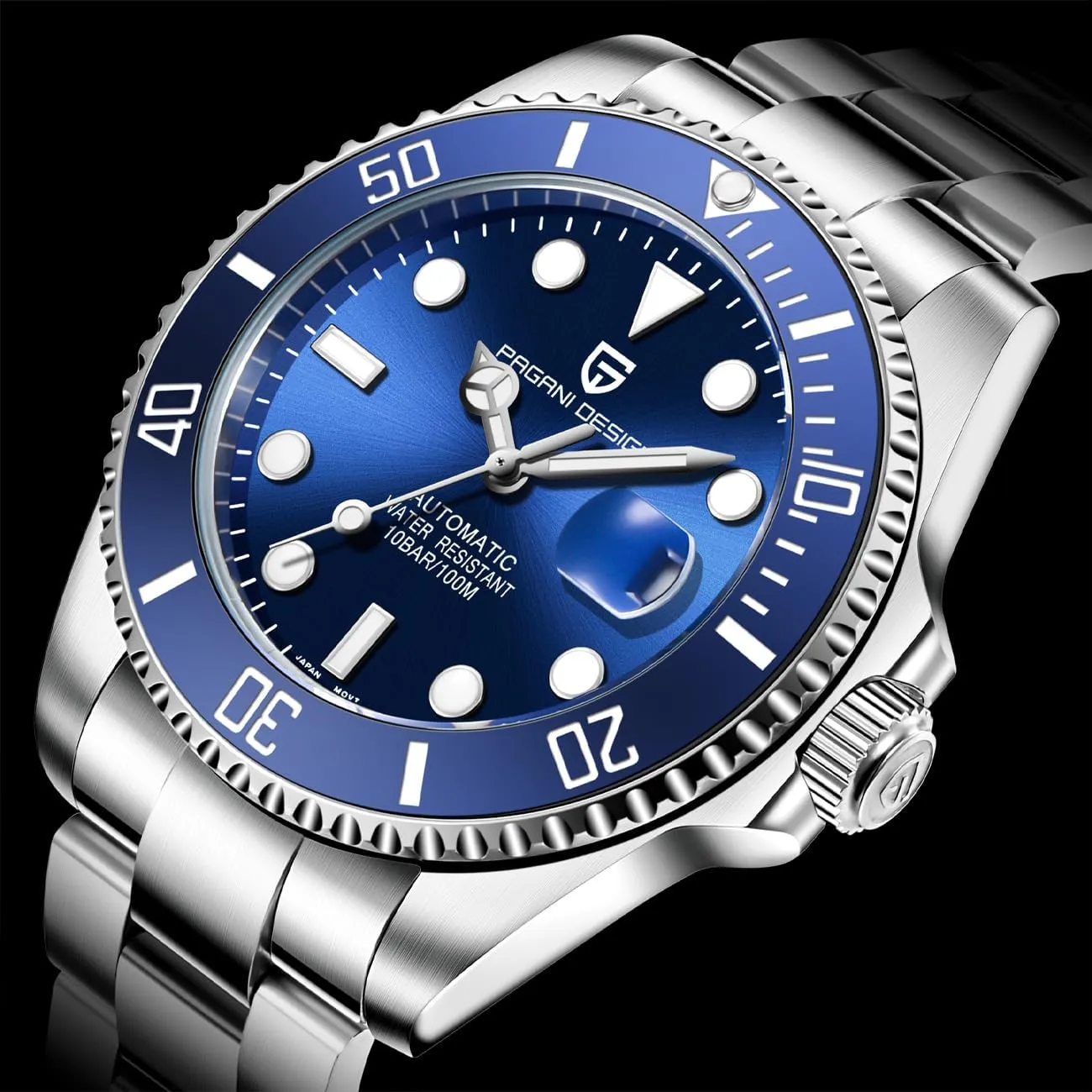 Wrist Watches 100M Waterproof PD-1639 Pagani Design Automatic Watch for Men NH35 Mechanical Sapphire Crystal Stainless Steel conceivably independent basaltic sharpen primitive Business 