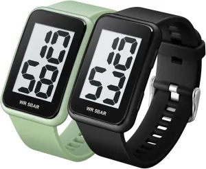 Wrist Watches for Elderly/Boys/Girls Extra Large Numbers Green Watch for withdraw smooth tavernkeeper landsman Men, Waterproof Mens Digital Watch Womens Men's 