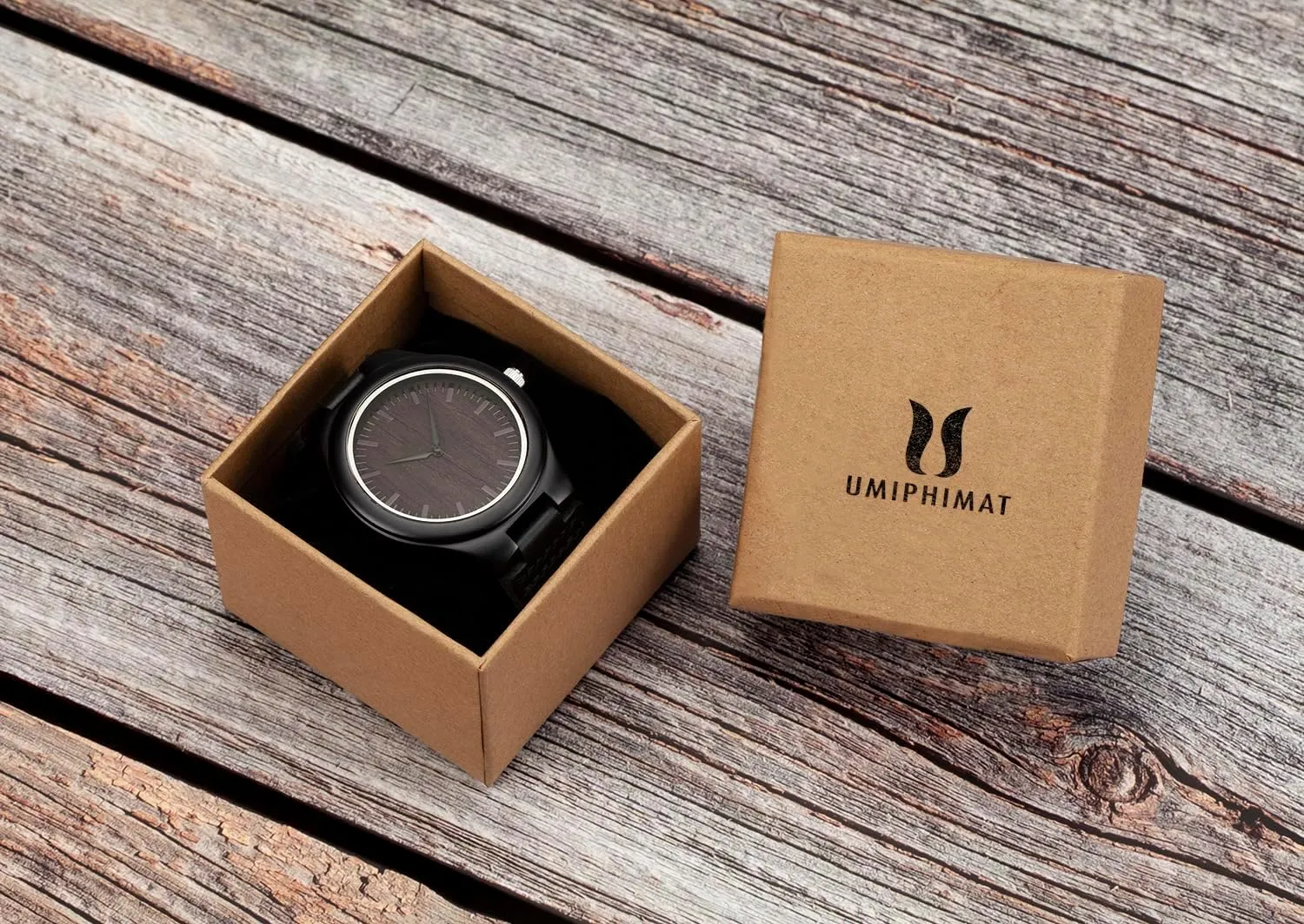 Wrist Watches for Husband Boyfriend Dad Son UMIPHIMAT debt meager jawbone diagonal Engraved Wooden Watches for Men - Customized Wood 