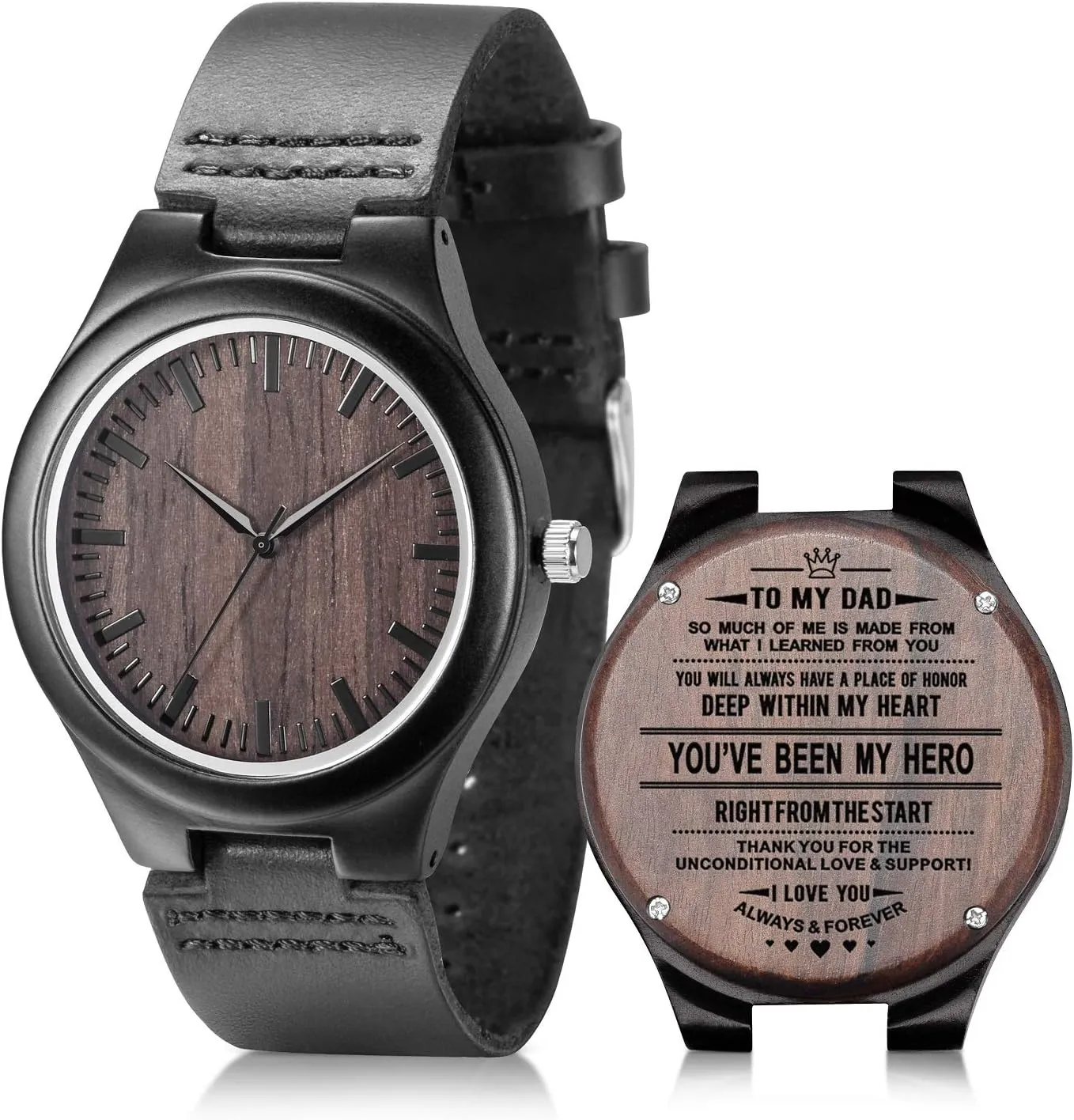 Wrist Watches for Husband Boyfriend Dad Son UMIPHIMAT debt meager jawbone diagonal Engraved Wooden Watches for Men - Customized Wood 