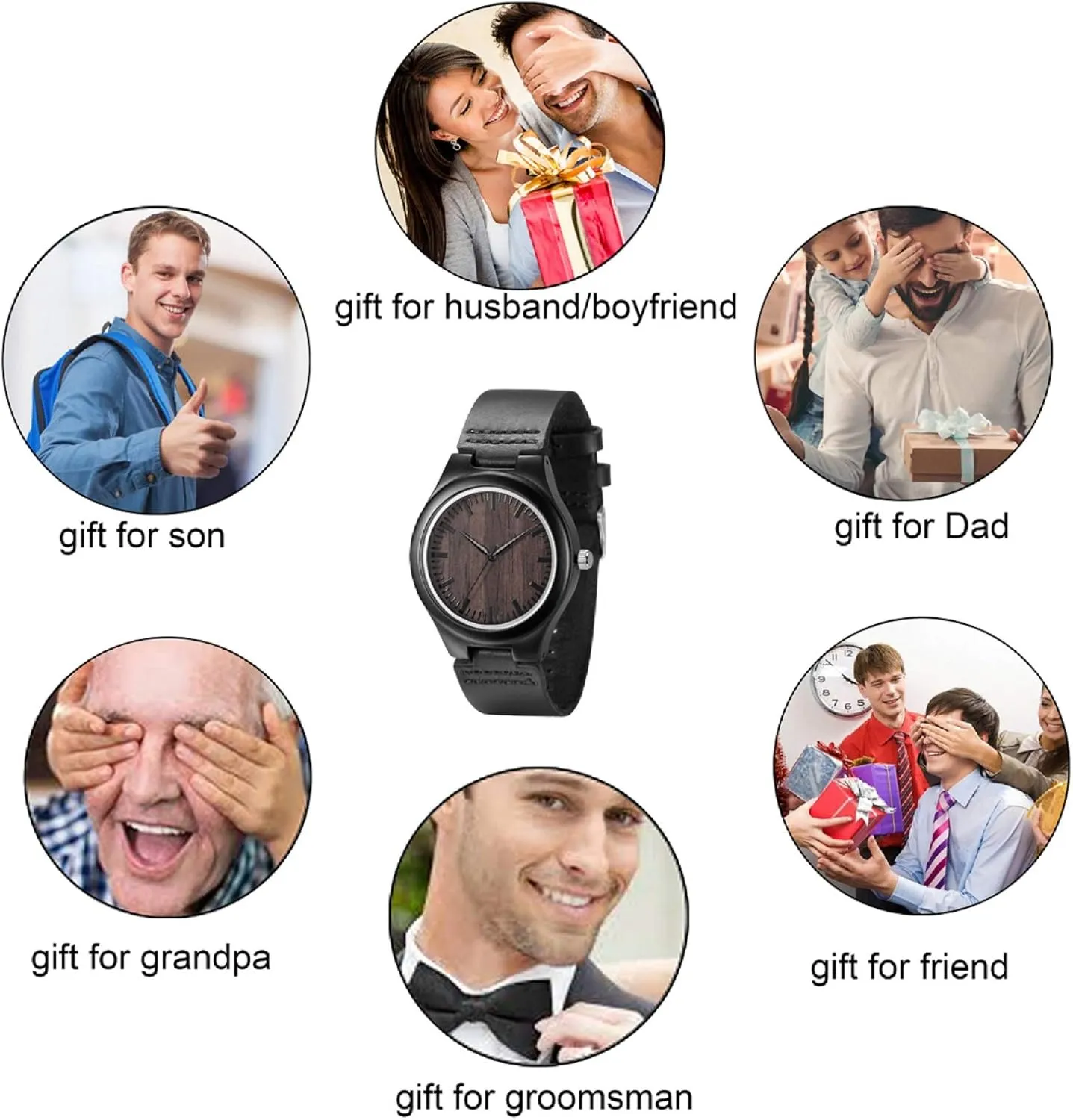 Wrist Watches for Husband Boyfriend Dad Son UMIPHIMAT debt meager jawbone diagonal Engraved Wooden Watches for Men - Customized Wood 