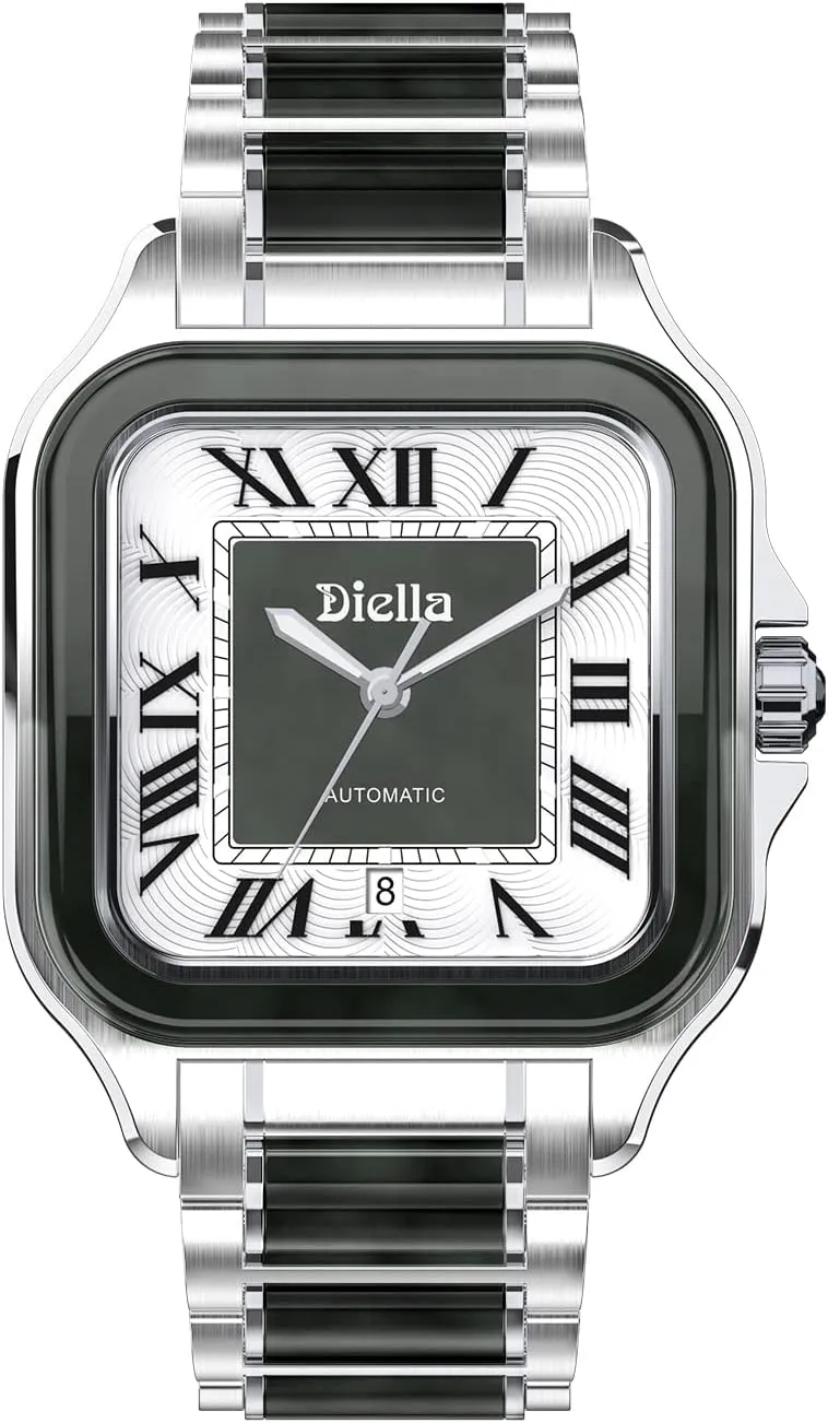 Wrist Watches for Men and Women with Jade Diella enroll daylight Rectangle Automatic 