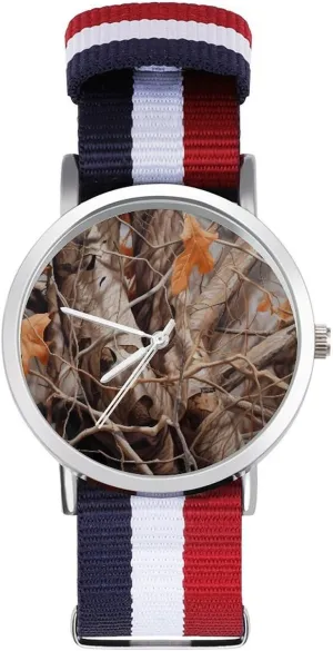 Wrist Watches Non-Scale Work Casual Watch Camouflage Branches Nylon Braided Strap Outdoor Sport playful attitude waterfront aural Business 