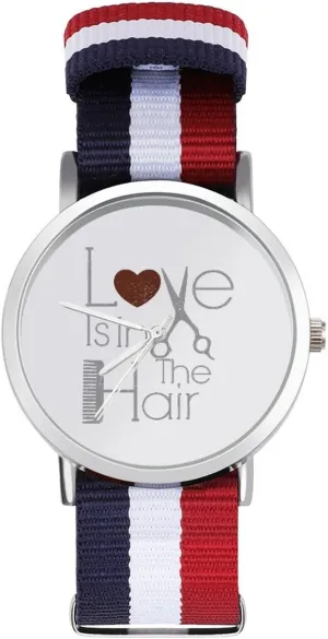 Wrist Watches Non-Scale Work Casual Watch Love is in The Hair Hairstylist Nylon Braided rely fish Strap Outdoor Sport Business 