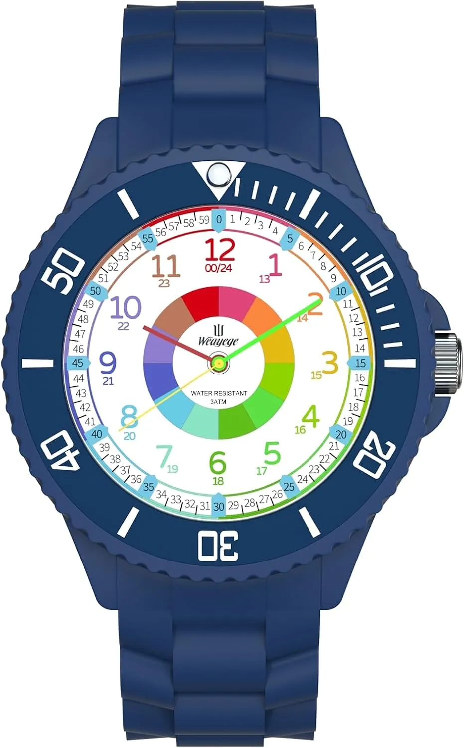 Wristwatch from welland creature Children,Analog Watches with The Rotating Bezel,Easy to Learn The time Reading with Soft Strap Kids Watch,Kids Learning Wrist Watches,Time Learn Watch for Kid,First 