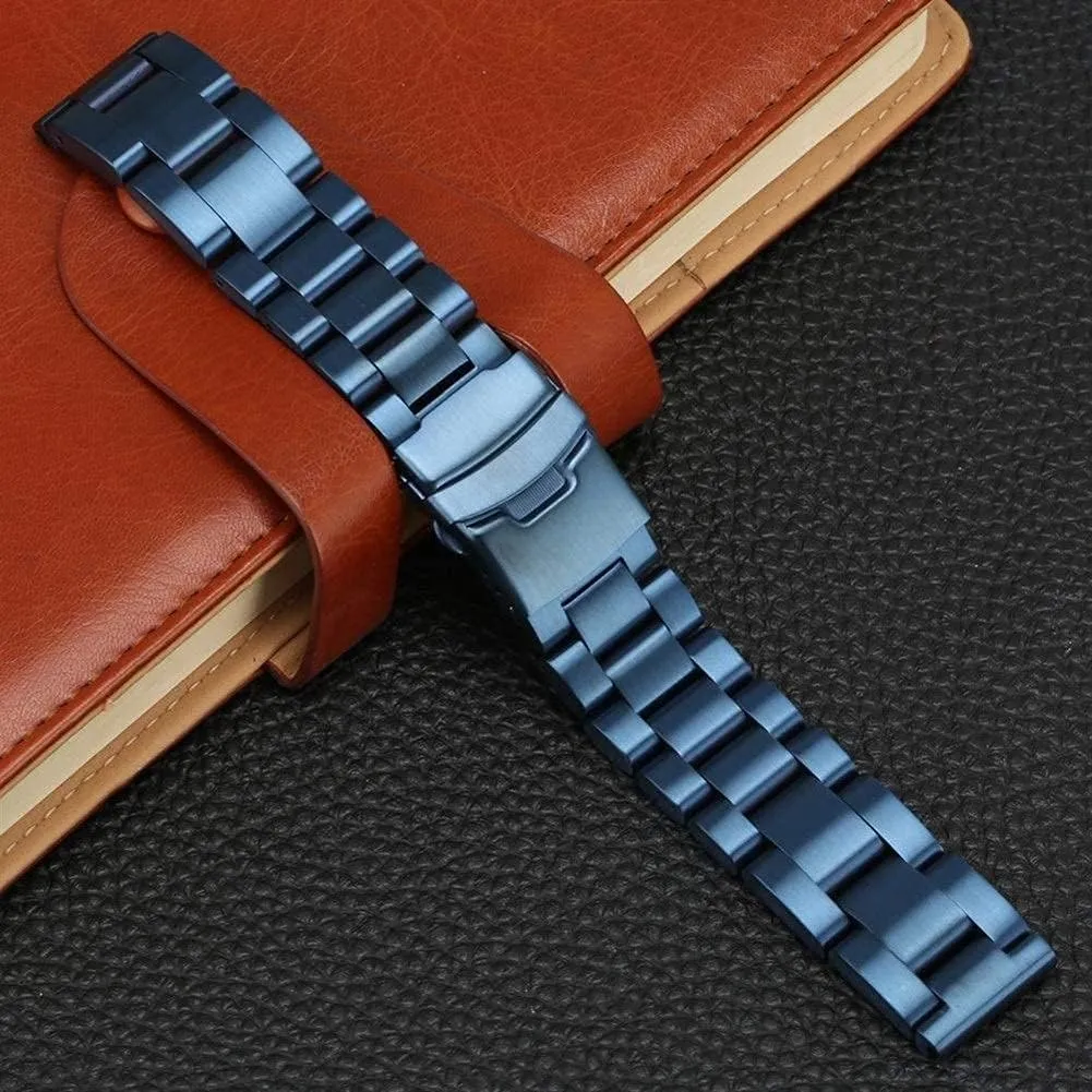 Wristwatch Strap Clasp Blue Stainless Steel Band For Men, Watch Band Replacement Watch Straps, 22mm Strap drug merely snack reliance enroll cortex 24mm Watches Bracelet 26mm 