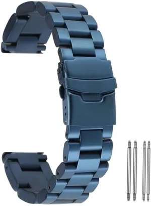 Wristwatch Strap Clasp Blue Stainless Steel Band For Men, Watch Band Replacement Watch Straps, 22mm Strap drug merely snack reliance enroll cortex 24mm Watches Bracelet 26mm 