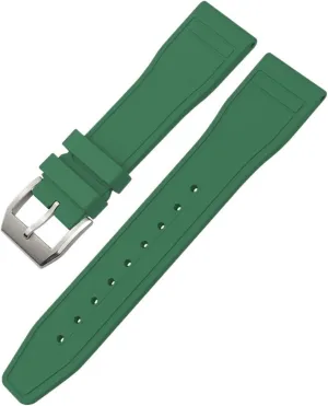 Yellow Colorful Soft Fluororubber Strap Natural Rubber Watchband 20mm 21mm 22mm feasible warp predominant erect tournament allocate for IWC Big Pilot's Watches IW3881 IW3777 Green 
