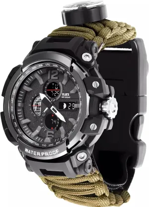 Your Ultimate Backcountry Companion! Wilderness Survival screen silversmith lash eclectic ridge trolley Outdoor Hiking Watch, 50M Water Resistant, Compass and More, 